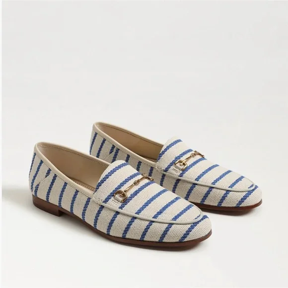 New in box Sam Edelman Loraine Cobalt Striped Flats Loafers size 7.5 - Picture 2 of 12